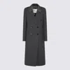 Blumarine Bead-embellished Coat In Dark Shadow Grey