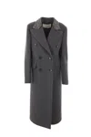 Blumarine Coats In Dark Shadow Grey