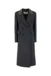 Blumarine Bead-embellished Coat In Darkshadowgrey