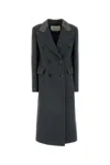 Blumarine Bead-embellished Coat In Darkshadowgrey