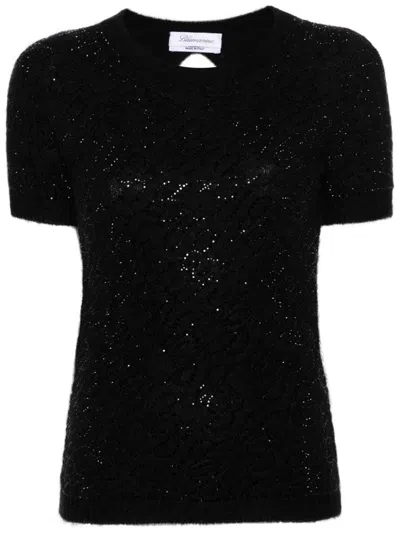 Blumarine Collar Shirt In Black