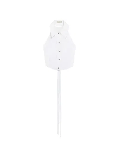 Blumarine Collared Pleated Top In White