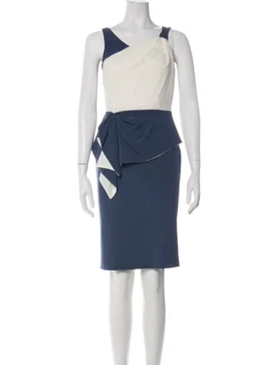Pre-owned Blumarine Colorblock Pattern Knee-length Dress In Blue