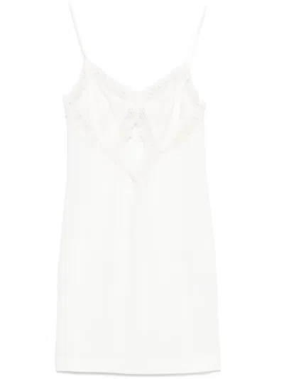 Blumarine Corded-lace Mini Dress In White