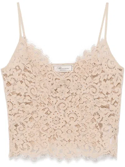 Blumarine Corded-lace Top In Neutrals