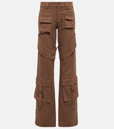 Blumarine Cotton Canvas Cargo Pants In Deep Taupe