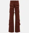 Blumarine Cotton Canvas Cargo Pants In Sequoia