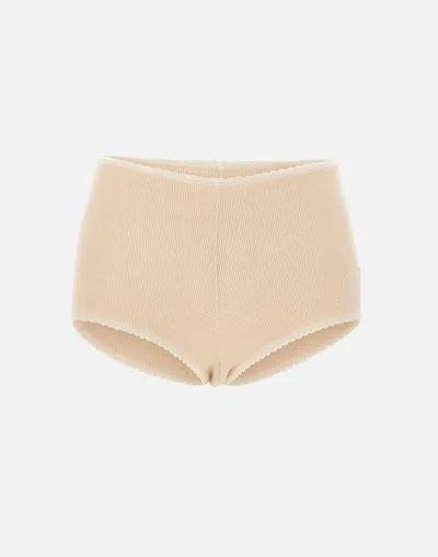 Blumarine Cotton Culotte Pink Rhinestone Shorts