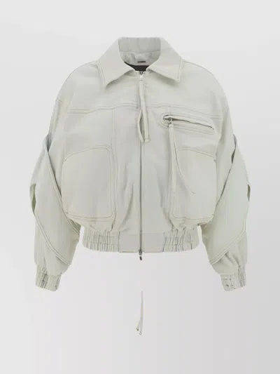 Blumarine Cotton Denim Jacket Quilted Pattern In White