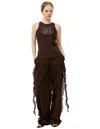 Blumarine Cotton Graphic Tank Top In Brown