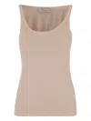 Blumarine Jersey Top With Cast-effect Logo