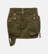 Blumarine Olive Green Medium Waist Miniskirt In Militare