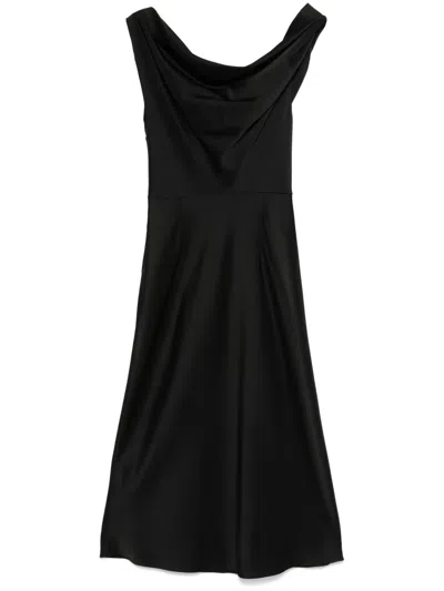 Blumarine Cowl-neck Midi Dress In Black
