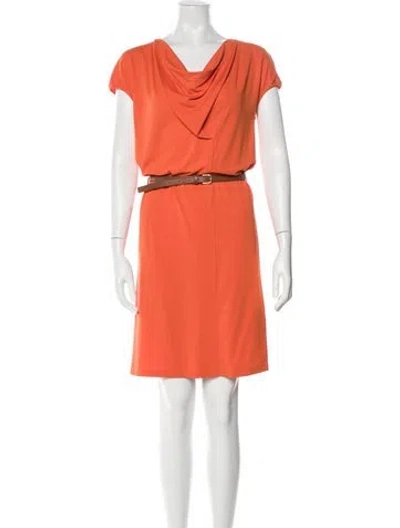 Pre-owned Blumarine Cowl Neck Mini Dress In Orange