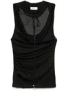 Blumarine Cowl-neck Tank Top In Black