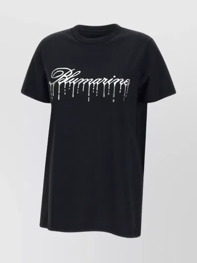 Blumarine Crew Neck Cotton Jersey T-shirt With Graphic Print