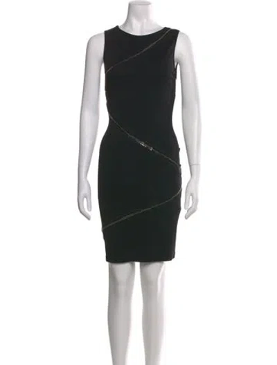 Pre-owned Blumarine Crew Neck Knee-length Dress In Black