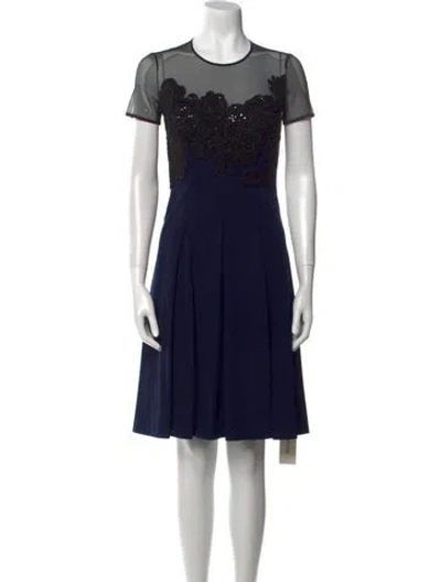 Pre-owned Blumarine Crew Neck Knee-length Dress In Blue