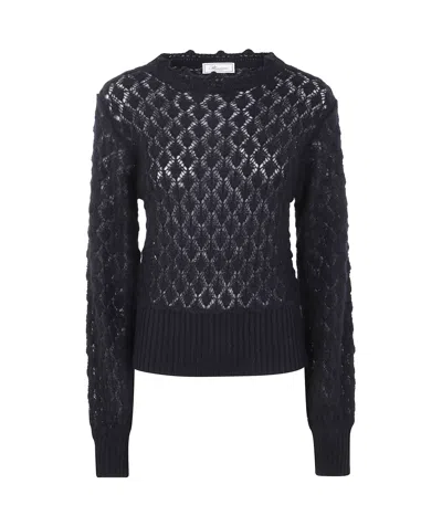 Blumarine Crew Neck Knit In Blue