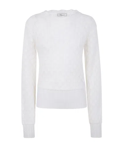 Blumarine Crew Neck Knit In White