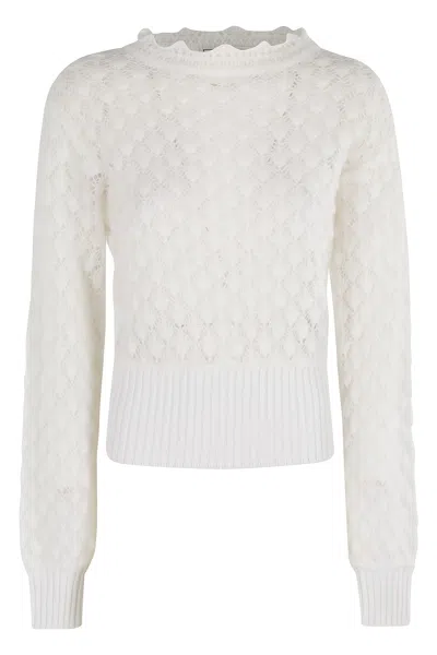Blumarine Crew Neck Knit In White