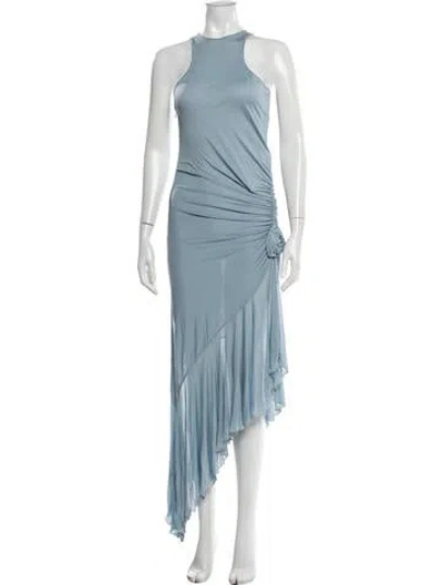 Pre-owned Blumarine Crew Neck Long Dress In Blue