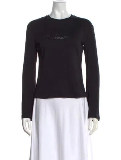 Pre-owned Blumarine Crew Neck Long Sleeve Top In Black