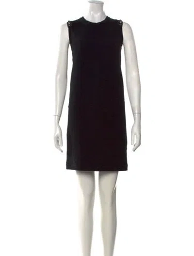 Pre-owned Blumarine Crew Neck Mini Dress In Black
