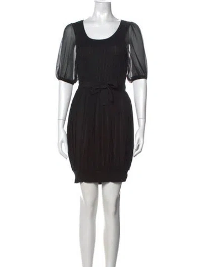 Pre-owned Blumarine Crew Neck Mini Dress In Black