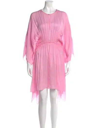 Pre-owned Blumarine Crew Neck Mini Dress In Pink