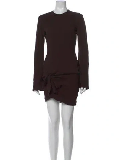 Pre-owned Blumarine Crew Neck Mini Dress W/ Tags In Brown