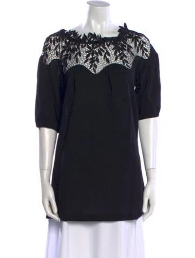 Pre-owned Blumarine Crew Neck Short Sleeve Tunic In Black