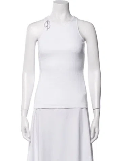 Pre-owned Blumarine Crew Neck Sleeveless Top In White