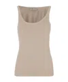 Blumarine Jersey Top With Cast-effect Logo In Pink