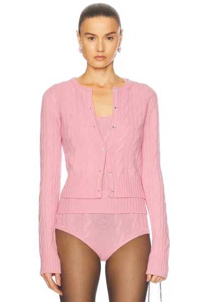 Blumarine Crewneck Cardigan In Pink