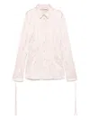 Blumarine Crinkled Satin Shirt In Pink