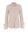 Blumarine Crinkled Satin Shirt In Powder Pink