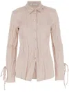Blumarine Crinkled Satin Shirt In Purple