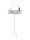 Blumarine Crinkled Satin Top In Grey