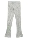 Blumarine Crinkled-satin Trousers In Grey