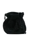 Blumarine Crochet Corss Body Bag In Black