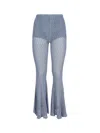 Blumarine Crochet Flared Trousers In Blue