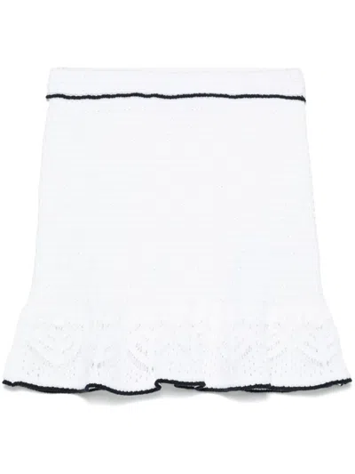 Blumarine Crochet Mini Skirt In White