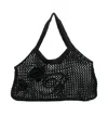Blumarine Crochet-knit Tote Bag In Black