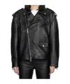 Blumarine Crocodile-effect Leather Jacket In Black