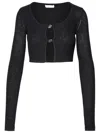 BLUMARINE BLACK VISCOSE BLEND CROP SWEATER