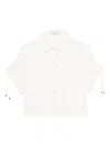 Blumarine Cropped Button-up Shirt In White