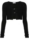 Blumarine B Monogram Cropped Cardigan In Black