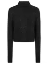 Blumarine Roll Neck Embellished Knit Sweater In Black
