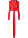 BLUMARINE CROPPED LONG-SLEEVE TOP